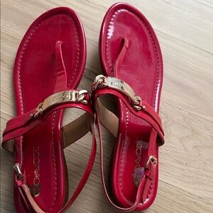 Coach Women's Bold Red Sandals